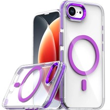 Fuchsia iPhone 16E ile Uyumlu Bella Kablosuz Şarj Özellikli Kapak - Derin Mor
