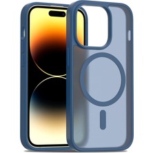 Fuchsia iPhone 14 Pro ile Uyumlu Jota Kablosuz Şarj Özellikli Kapak - Lacivert