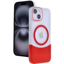 Fuchsia iPhone 15 ile Uyumlu Velar Kablosuz Şarj Özellikli Kapak - Kırmızı