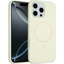 Fuchsia iPhone 16 Pro Max ile Uyumlu Kılıf Jully Kablosuz Şarj Özellikli Kapak - Bej