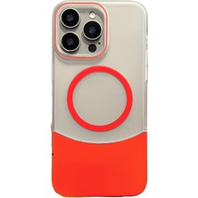 Fuchsia iPhone 16 Pro Max ile Uyumlu Velar Kablosuz Şarj Özellikli Kapak - Kırmızı