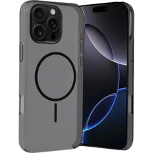 Fuchsia iPhone 16 Pro Max ile Uyumlu Pc Blank Kablosuz Şarj Özellikli Kapak - Siyah