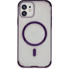 Fuchsia iPhone 11 ile Uyumlu Hilton Kablosuz Şarj Özellikli Kapak - Derin Mor