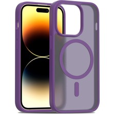 Fuchsia iPhone 14 Pro ile Uyumlu Jota Kablosuz Şarj Özellikli Kapak - Derin Mor