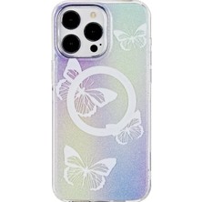 Fuchsia iPhone 15 Pro Max ile Uyumlu Tanya Kablosuz Şarj Özellikli Kapak - Desen 7