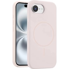 Fuchsia iPhone 16E ile Uyumlu Kılıf Jully Kablosuz Şarj Özellikli Kapak - Pudra