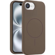 Fuchsia iPhone 16E ile Uyumlu Kılıf Jully Kablosuz Şarj Özellikli Kapak - Kahverengi