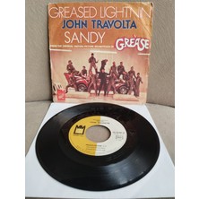 Plakperest John Travolta – Greased Lightnin’ / Sandy -  1978 Fransa Basım 45 Lik  Plak-2.el