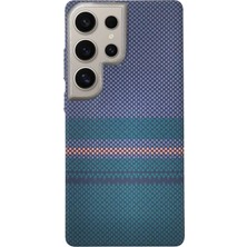 Fuchsia Samsung Galaxy S23 Ultra ile Uyumlu Besa Kablosuz Şarj Özellikli Kapak - Mavi