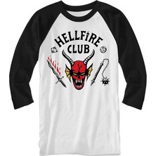 8line Beyaz Stranger Things Hellfire Club Ince Kumaş Unisex Sweatshirt