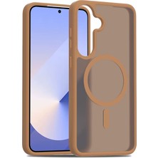 Fuchsia Samsung Galaxy S25 ile Uyumlu Jota Kablosuz Şarj Özellikli Kapak - Çöl Titanyum