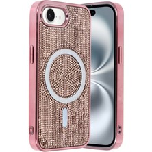 Fuchsia iPhone 16E ile Uyumlu Helen Kablosuz Şarj Özellikli Kapak - Pembe