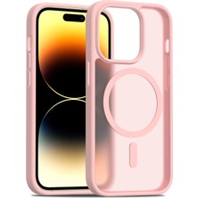 Fuchsia iPhone 14 Pro ile Uyumlu Jota Kablosuz Şarj Özellikli Kapak - Pudra