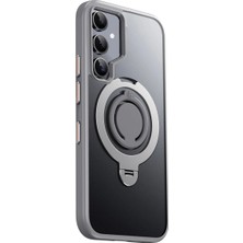 Fuchsia Samsung Galaxy S24 ile Uyumlu Avatar 360 Dönen Kablosuz Şarj Özellikli Kapak - Titan Gri