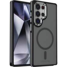 Fuchsia Samsung Galaxy S25 Ultra ile Uyumlu Winner Kablosuz Şarj Özellikli Kapak - Siyah