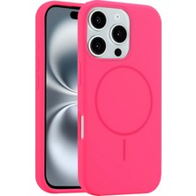 Fuchsia iPhone 16 Pro ile Uyumlu Kılıf Jully Kablosuz Şarj Özellikli Kapak - Pembe