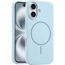 Fuchsia iPhone 16 Plus ile Uyumlu Kılıf Jully Kablosuz Şarj Özellikli Kapak - Mavi