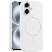 Fuchsia iPhone 16 Plus ile Uyumlu Kılıf Jully Kablosuz Şarj Özellikli Kapak - Beyaz