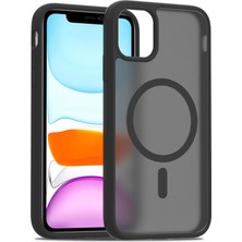 Fuchsia iPhone 11 Pro Max ile Uyumlu Jota Kablosuz Şarj Özellikli Kapak - Siyah