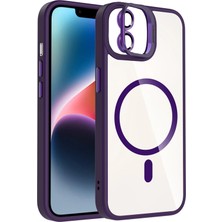 Fuchsia iPhone 11 ile Uyumlu Remim Lensli Kablosuz Şarj Özellikli Standlı Kapak - Derin Mor