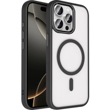 Fuchsia iPhone 15 Pro Max ile Uyumlu Terea Kablosuz Şarj Özellikli Kapak - Siyah