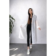 Orvila Eva Su Geçirmez Kaliteli Uzun Yağmurluk Unisex - Kadın Erkek Kapüşonlu Çıtçıtlı Standart Beden