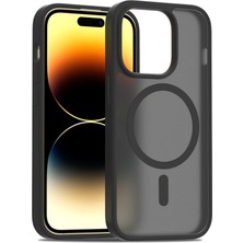 Fuchsia iPhone 14 Pro ile Uyumlu Jota Kablosuz Şarj Özellikli Kapak - Siyah