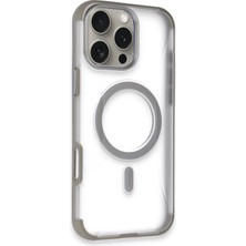 Fuchsia iPhone 16 Pro Max ile Uyumlu Hilton Kablosuz Şarj Özellikli Kapak - Titan Gri