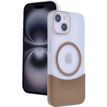 Fuchsia iPhone 15 ile Uyumlu Velar Kablosuz Şarj Özellikli Kapak - Çöl Titanyum