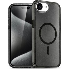 Fuchsia iPhone 16E ile Uyumlu Star Kablosuz Şarj Özellikli Kapak - Siyah