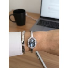 Leerybee Zarif Kadın Bilezik Görünümlü Saat Bileklik Hediyeli Kombin Set