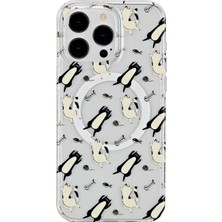 Fuchsia iPhone 14 Pro Max ile Uyumlu Tanya Kablosuz Şarj Özellikli Kapak - Desen 4