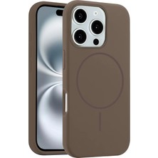 Fuchsia iPhone 16 Pro Max ile Uyumlu Kılıf Jully Kablosuz Şarj Özellikli Kapak - Kahverengi