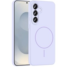 Fuchsia Samsung Galaxy S23 Fe ile Uyumlu Kılıf Jully Kablosuz Şarj Özellikli Kapak - Lila