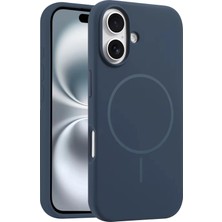 Fuchsia iPhone 16 Plus ile Uyumlu Kılıf Jully Kablosuz Şarj Özellikli Kapak - Lacivert