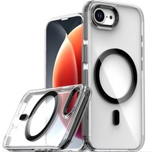 Fuchsia iPhone 16E ile Uyumlu Bella Kablosuz Şarj Özellikli Kapak - Siyah