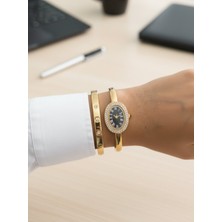 Leerybee Zarif Kadın Bilezik Görünümlü Saat Bileklik Hediyeli Kombin Set