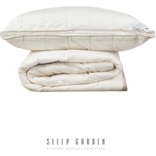 Sleep Garden Yün Biyeli Elit Grubu Şık Tek Kişilik Yorgan-Yastık Set Ürün Jüt Keten Çantalı
