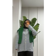 Touche Gold Düğmeli Uzun Hırka Gri