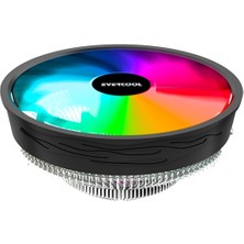 Evercool Cs-02 1700/115X/775-AMD/AM4/AM5 3 Pin 3 LED Raınbow Işlemcı Fanı