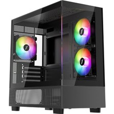 1st Player Mıku Mi5 Siyah 750W 80+ Atx 3.1 Sılver Argb 6X12CM Fan Temperli Cam USB 3.0 M-Atx Kasa
