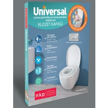 Nkp Üniversal Klozet Kapağı Çocuk Adaptörlü Yavaş Kapanır Özellikte Beyaz ABS Malzeme