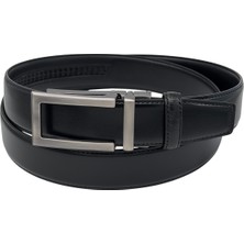 Süzer Deri 3.5 Cm. Otomatik Mekanizmalı Tokalı Klasik Model Suni Deri Deliksiz Erkek Kemer Siyah