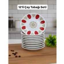 Td Home '' Melamin Kırılmaz Kırmızı Kahveci Çay Tabağı 12'li''