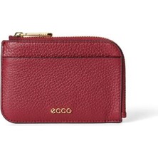 Ecco Card Case Zipped Pebbled Leather