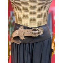 Yılday Gür Butik Crawford Hakiki Deri El Yapımı Bohem Kemer – Rustic Taupe