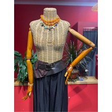 Yılday Gür Butik Cooperlane Hakiki Deri El Yapımı Bohem Kemer – Çikolata Kahve