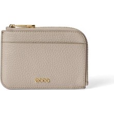 Ecco Card Case Zipped Pebbled Leather