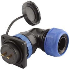 SD28 Su Geçirmez 2 Pin 28 mm Dörtgen Konnektör 90° Dirsek