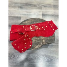Yılday Gür Butik Benedict Cepli Kırmızı Deri El Yapımı Kemer
